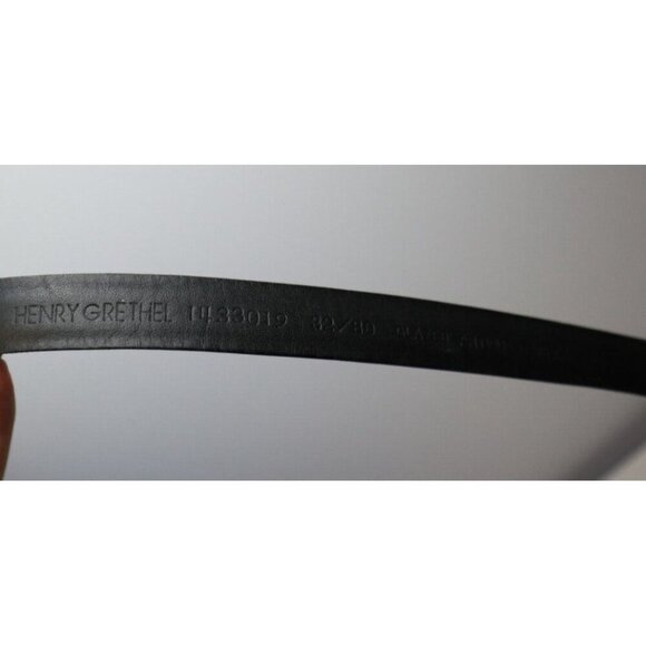HENRY GRETHEL WOMEN'S BLACK GLAZED ANTIQUE COWHIDE LEATHER BELT - 3/4" - SIZE 32 - Picture 6 of 11